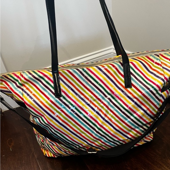 Kate Spade Multicolor Diagonal Stripe Diaper Bag with Black Handles - Picture 3 of 15